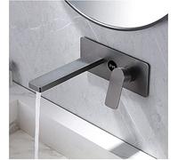 Grifo de lavabo de baño montado en la pared, Grifos de baño con pantalla digital de temperatura, Grifo de baño, Pantalla de temperatura, Grifo mezclador de lavabo de latón de doble control frío y