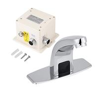 Grifo de Lavabo de Baño sin Contacto con Sensor Automático con Caja de Control, Grifo de Agua de Baño Manos Libres, Grifo de Agua Fría para Fregadero de Cocina