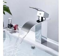 Grifo de lavabo de baño tipo cascada ENGINDOT, con agua fría y caliente, monomando - DBWF01F nuevo