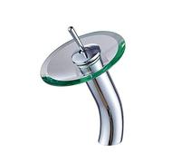 Grifo de Lavabo de Cascada de Vidrio Baño Bañera Lavabo Grifo Mezclador Grifo Monomando Grifo de Agua de Cocina Acabado de latón Cromado, Grifos de Fregadero de Cocina Vida Interesante