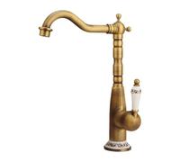 Grifo de Lavabo de Cocina Arco Alto baño Monomando Antiguo con Base de cerámica Alta