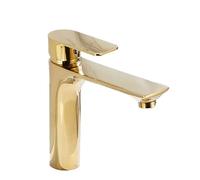 Grifo De Lavabo Dorado Brillante Lavabo Lavabo Frío Y Caliente Lavabo Bajo Encimera Para Baño Doméstico Todo Cobre Cuadrado Dorado