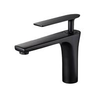 Grifo de lavabo dorado cepillado, elegante grifo mezclador, elegante mezclador de agua para lavabo de baño, diseño moderno, construcción de latón duradero, fácil instalación