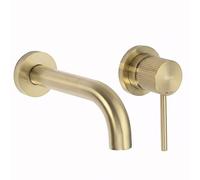 Grifo De Lavabo Empotrado Rea Lungo Stripe + Box Brush Gold