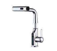 Grifo de Lavabo Extensible con Pantalla de Temperatura LED y Modo Cascada