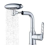 Grifo De Lavabo | Grifo Monomando Para Lavabo Con Caño Giratorio 360° | Diseño Con 4 Modos Y Caño Giratorio 360° Para Lavado De Manos, Cepillado Y Limpieza Facial