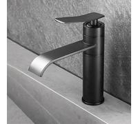 Grifo de Lavabo Grifos Mezclador de Baño Caño Cascada Negro de Una Sola Palanca de 1 Orificio - Bajo Grifo Del Fregadero Baño Cocina