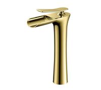 Grifo de Lavabo Grifos Mezclador de Baño Cascada Monomando Agua Caliente Y Fría Dorada Alta Grifo Del Fregadero Baño Cocina