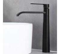Grifo de Lavabo Grifos Mezclador de Baño Cascada Negra Alta Monomando Agua Fría Y Caliente Grifo Del Fregadero Baño Cocina