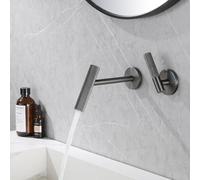 Grifo de Lavabo Grifos Mezclador de Baño de Pared de Latón Gris Pistola Monomando Grifo Del Fregadero Baño Cocina