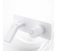 Grifo de Lavabo Grifos Mezclador de Baño Empotrado Monomando de Latón para Agua Caliente Y Fría Montaje En Pared Color Blanco Grifo Del Fregadero Baño Cocina