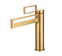 Grifo de Lavabo Grifos Mezclador de Baño Grifo Monomando Cascada Dorado Estilo Bajo Grifo Del Fregadero Baño Cocina