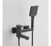 Grifo de Lavabo Grifos Mezclador de Baño Grifos Mezcladores de Ducha de Pared Negros con Ducha de Latón Caño Giratorio de 90° Grifo Monomando para Bañera Grifo Del Fregadero Baño Cocina