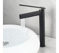 Grifo de Lavabo Grifos Mezclador de Baño Negros de Un Solo Orificio con Agua Fría Y Caliente para Lavabos Altos Grifo Del Fregadero Baño Cocina