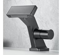 Grifo de Lavabo Grifos Mezclador de Baño Negros Tipo Cascada Agua Fría Y Caliente Grifo Del Fregadero Baño Cocina