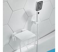 Grifo de Lavabo Grifos Mezcladores de Ducha de Pared Mezclador de Cascada Cuadrado con Cabezal de Ducha Grifos de Llenado de Bañera de Baño Color Blanco Grifo Del Fregadero Baño Cocina