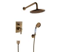Grifo de Lavabo Mezclador de Baño Juego de Ducha Empotrada para Baño Montaje en Pared 2 Funciones Juegos de Ducha de Agua Caliente Y Fría para Baño Kit de Ducha Empotrada Antiguo
