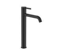 Grifo de lavabo monocomando con caño alto y desagüe click clack en negro mate Ona Roca