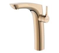 Grifo de lavabo monomando con cartucho cerámico acabado oro rosado Insignia Roca