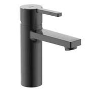 Grifo de lavabo monomando en diseño corto con acabado negro titanio cepillado Naia Roca