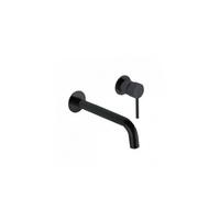 Grifo de lavabo monomando negro mate para empotrar a pared de 2 cuerpos Etna de Imex - Con válvula click