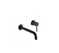 Grifo de lavabo monomando negro mate para empotrar a pared de 2 cuerpos Etna de Imex - Sin válvula