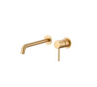 Grifo de lavabo monomando y empotrado sin caja de registro en latón con acabado oro cepillado Monza de Imex - Oro / Con válvula click-clack oro cepillado