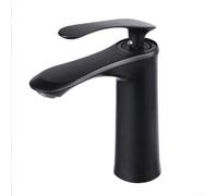 Grifo de lavabo montado en cubierta de latón macizo con operación de una sola manija para una gestión precisa de agua fría y caliente (B)