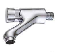 Grifo de lavabo montado en la pared con función de apagado de retardo de prensa manual, cuerpo de latón y galvanizado, aspecto (B)