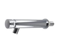 Grifo de lavabo montado en la pared de latón con acción de retardo de agua fría, grifo de cierre automático para inodoros públicos, conexión de 1/2 pulgada, plata (4,5 cm)
