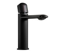 Grifo de Lavabo, Negro de Latón Monomando, Mezclador Moderno de Alta Presión y Ahorro de Agua, Grifo para Baño y Fregadero de Cocina, Fácil de Instalar, Resistente y Duradero
