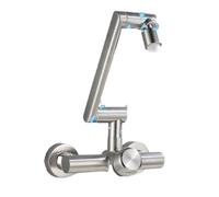 Grifo de lavabo plegable acero inoxidable for baño, cocina, mezclador agua fría y caliente, giratorio 360 grados Diseño a prueba de fugas(2-Mode Style2)