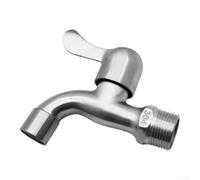 Grifo de lavadero 6 pulgadas Válvula de disco de fuga para lavandería a | Cuerpo de acero inoxidable 304, resistente al desgaste, larga durabilidad, tamaño compacto de 6 pulgadas, acabado plateado
