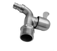 Grifo de lavadero 6 pulgadas Válvula de disco de fuga para lavar la ropa a | Cuerpo de acero inoxidable 304, resistente al desgaste, larga durabilidad, tamaño compacto de 6 pulgadas, acabado plateado