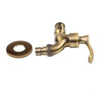 Grifo de lavadora de bronce antiguo, grifo de pared de jardín vintage con mangueras de agua fría y caliente, grúa de latón macizo aceitado para mejoras del hogar (bronce)