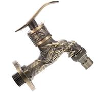 Grifo de Lavandería de Aleación de Zinc y Latón, Doble Manija | Estilo Vintage Europeo, Control Suave y Cierre sin Fugas, para Cubo Fregona y Pila Exterior