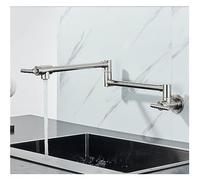 Grifo de llenado de ollas de latón dorado cepillado, grifo de cocina de agua fría individual, grifo de fregadero montado en la pared, caño plegable giratorio, instalación Simple (Color : Brushed Nick