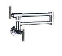 Grifo de llenado de ollas de latón dorado cepillado, grifo de cocina de agua fría individual, grifo de fregadero montado en la pared, caño plegable giratorio, instalación Simple (Color : Chrome B)