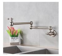 Grifo de llenado de ollas de latón dorado cepillado, grifo de cocina de agua fría individual, grifo de fregadero montado en la pared, caño plegable giratorio, instalación Simple (Color : Brushed Nick