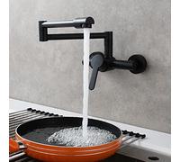 Grifo de llenado de ollas de montaje en pared Latón, Llenador de ollas Agua fría y caliente, Grifo de estufa de cocina plegable Monomando, Junta doble estirable, Grifo de fregadero de cocina
