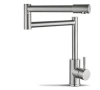 Grifo de llenado de ollas for montaje en cubierta, grifo de agua caliente y fría, manija simple for encimera, juntas dobles, rotación de 360°, retráctil Comercial