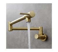 Grifo de llenado de ollas Grifo de cocina de agua fría individual de latón Montaje en pared Grifos de fregadero de cocina comercial Brazos oscilantes de doble articulación plegables estirables Orifici