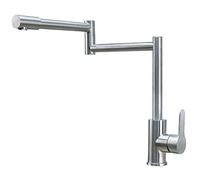 Grifo de llenado de ollas montado en cubierta, grifo de cocina plegable con rotación libre de juntas dobles, grifo mezclador de agua fría y caliente, grifo de fregadero de acero inoxidable 304 de una