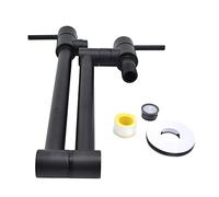 Grifo de llenado de ollas negro, grifo de estufa de cocina de montaje en pared, grifo de fregadero comercial de latón, brazo plegable giratorio, orificio único de junta doble estirable con dos manijas