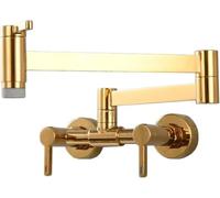 Grifo De Llenado Ollas, Montaje En Pared, Grifos Fregadero Cocina Comerciales Cepillados For Agua Fría Y Caliente, Plegable Latón Macizo(C)