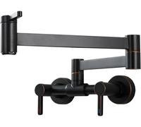 Grifo De Llenado Ollas, Montaje En Pared, Grifos Fregadero Cocina Comerciales Cepillados For Agua Fría Y Caliente, Plegable Latón Macizo(A)