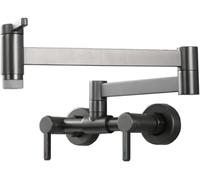 Grifo De Llenado Ollas, Montaje En Pared, Grifos Fregadero Cocina Comerciales Cepillados For Agua Fría Y Caliente, Plegable Latón Macizo(E)