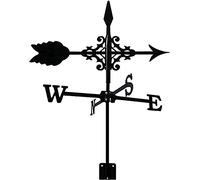 Veletas de Viento para Tejado WeatherVane For El Techo - Paleta De Clima Metálico con Flecha Ornamento Dirección del Viento Indicador De La Dirección De Jardín Herramienta De Medición De La Paleta De