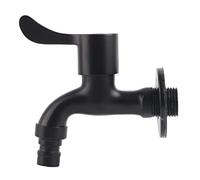 Grifo de Montaje en Pared Negro, Grifo de Agua de Jardín de Apertura Rápida para Exteriores Grifo de Agua Fría Individual de Acero Inoxidable 304 para Baño(Grifo de lavadora) Faucet