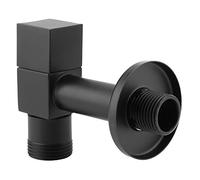 Grifo de Pared Cuadrado Negro, Latón, Montaje en Pared con Manija Única, G3/4 Pulgadas, para Lavadora, Baño, Jardín, Balcón, Agua Fría